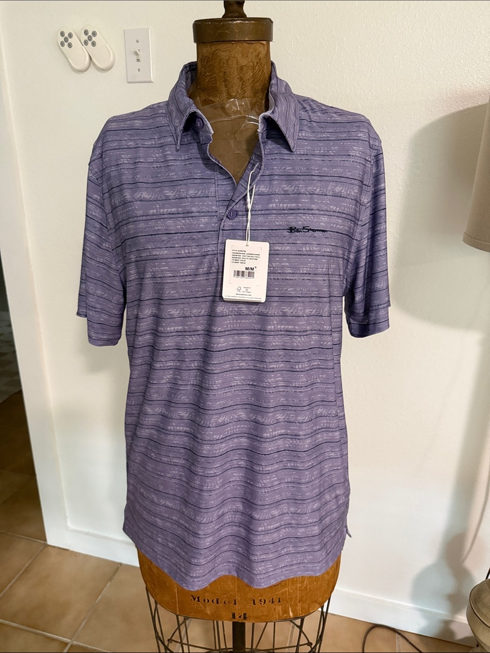 Ben Sherman Lavender Striped Polo Shirt